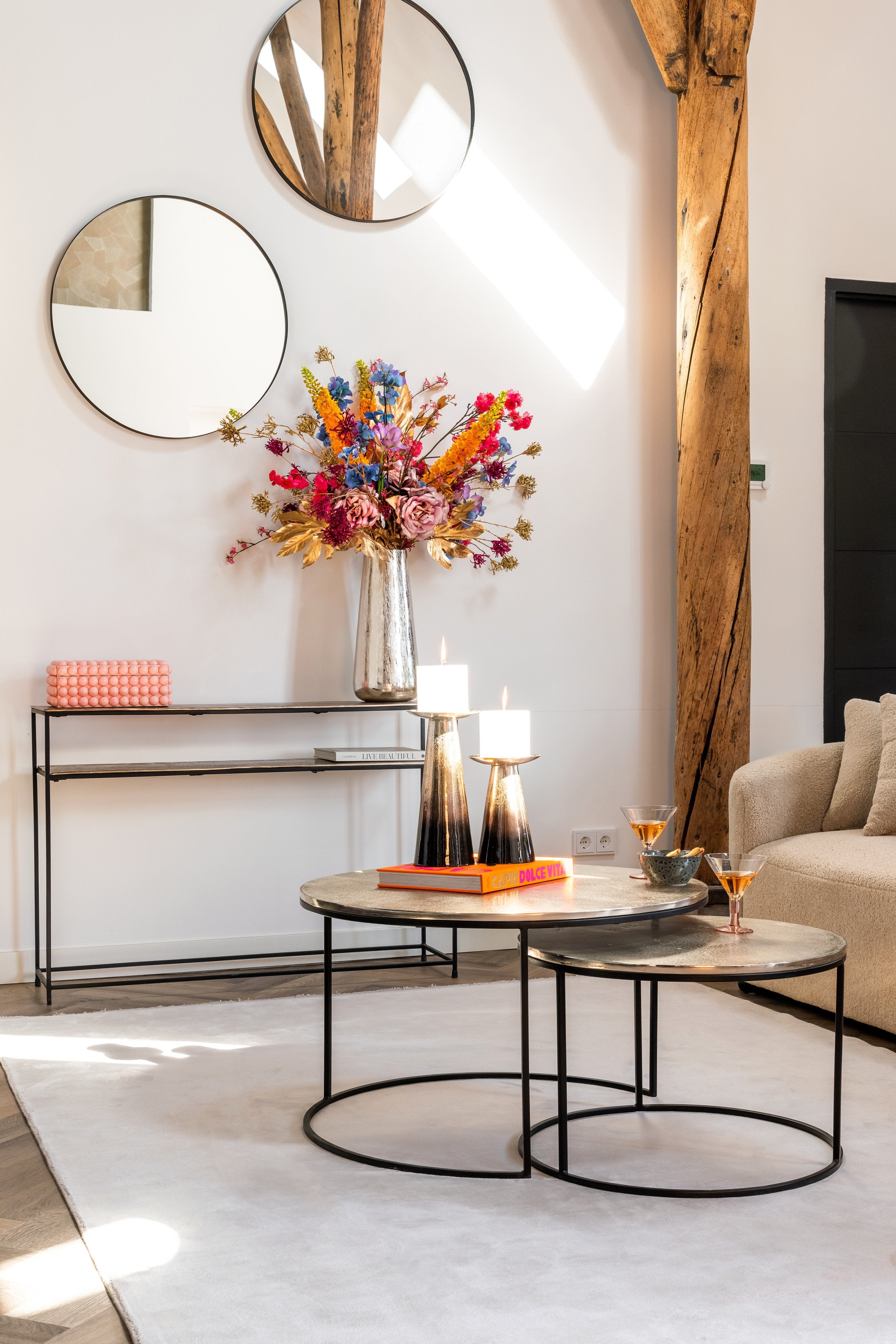 Coffee table Asher champagne gold (Set of 2)