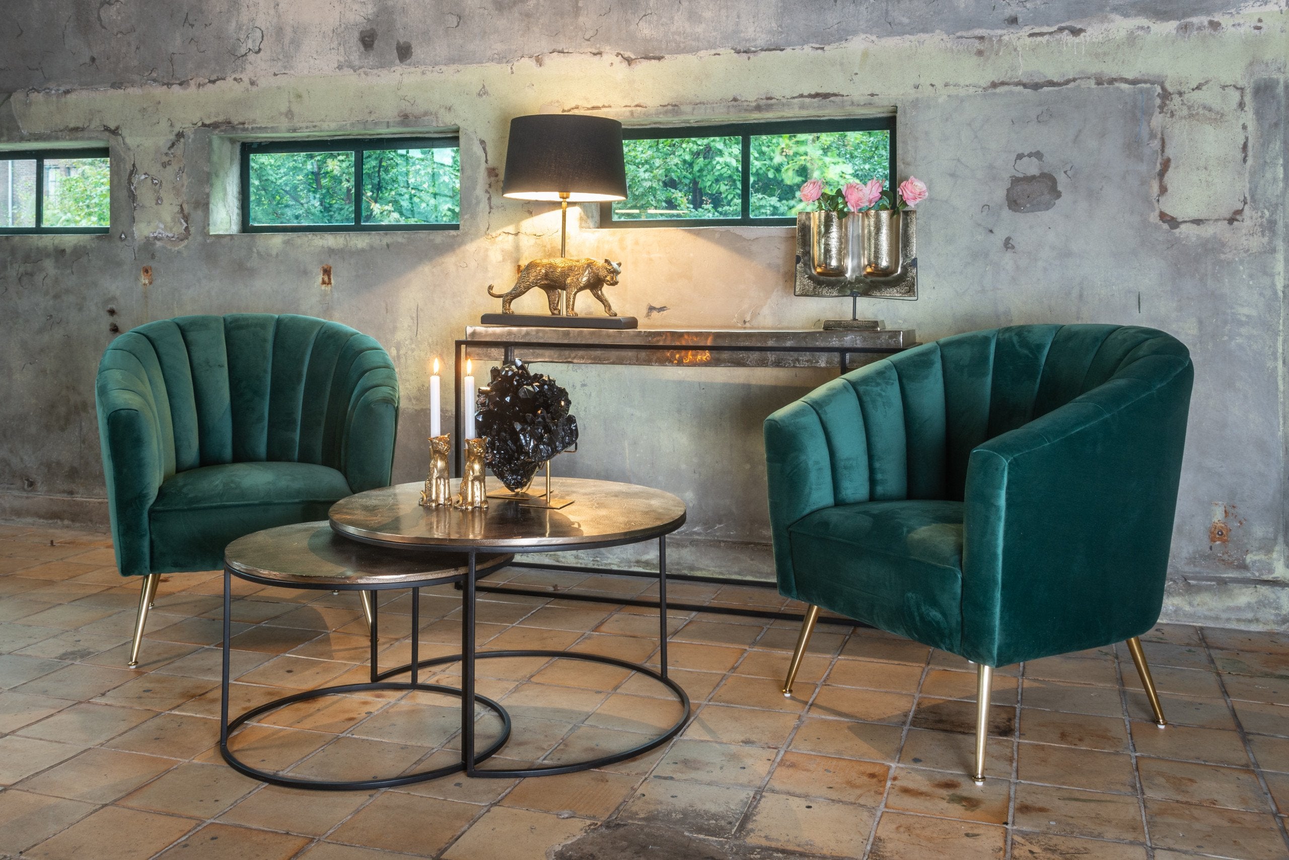 Coffee table Asher champagne gold (Set of 2)