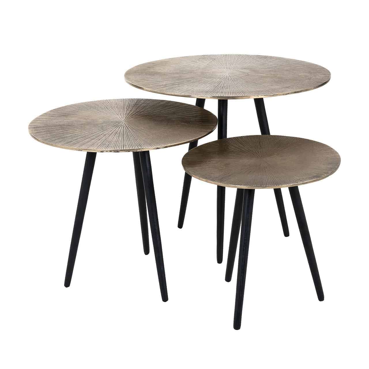 Salontafel Vittorio set van 3 (Champagne goud)