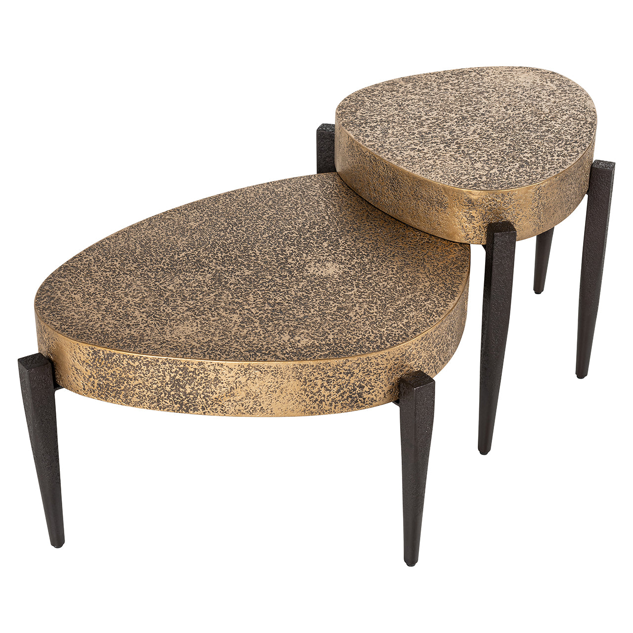 Salontafel Marquee set van 2 (zwart/goud)