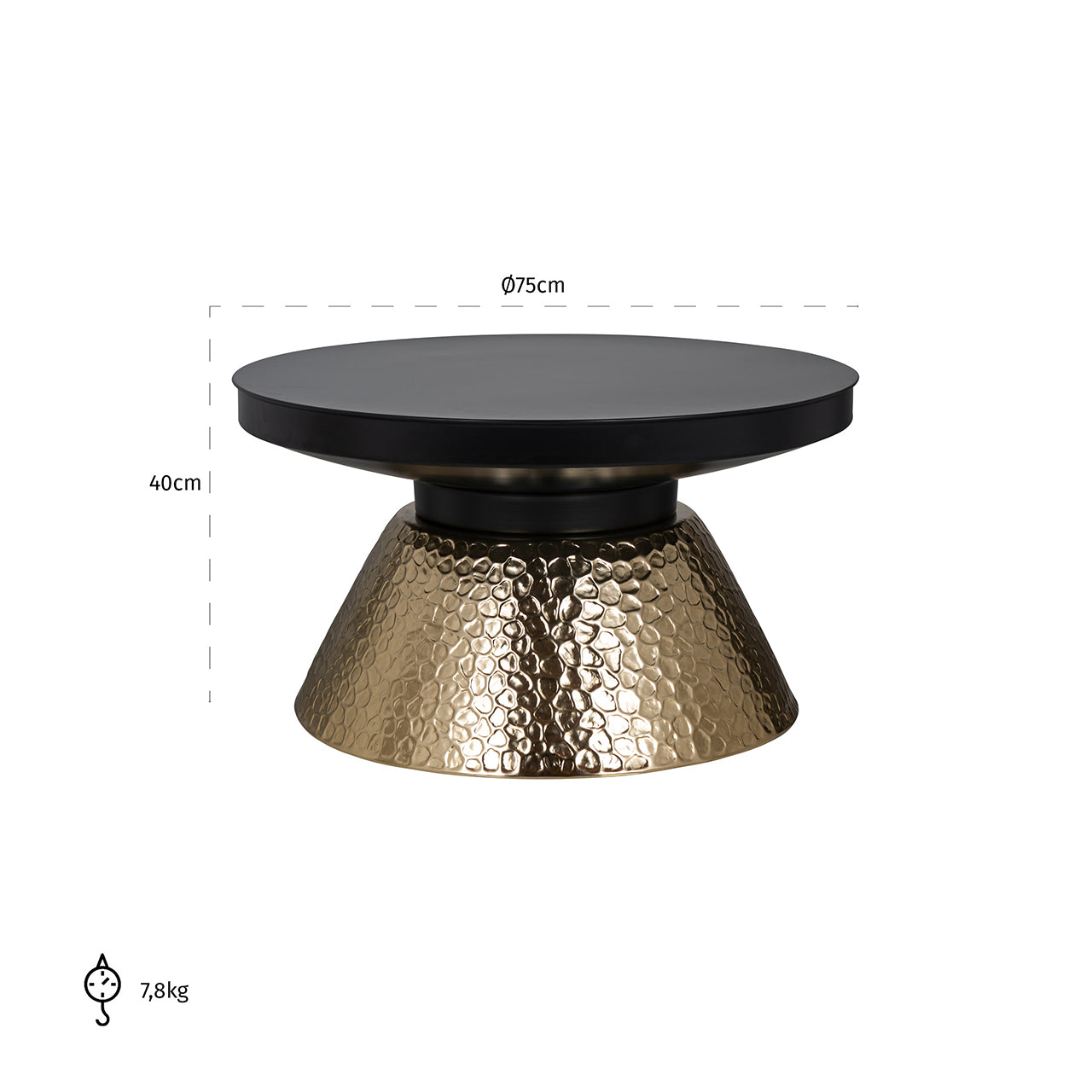 Salontafel Freddie (Zwart/goud)