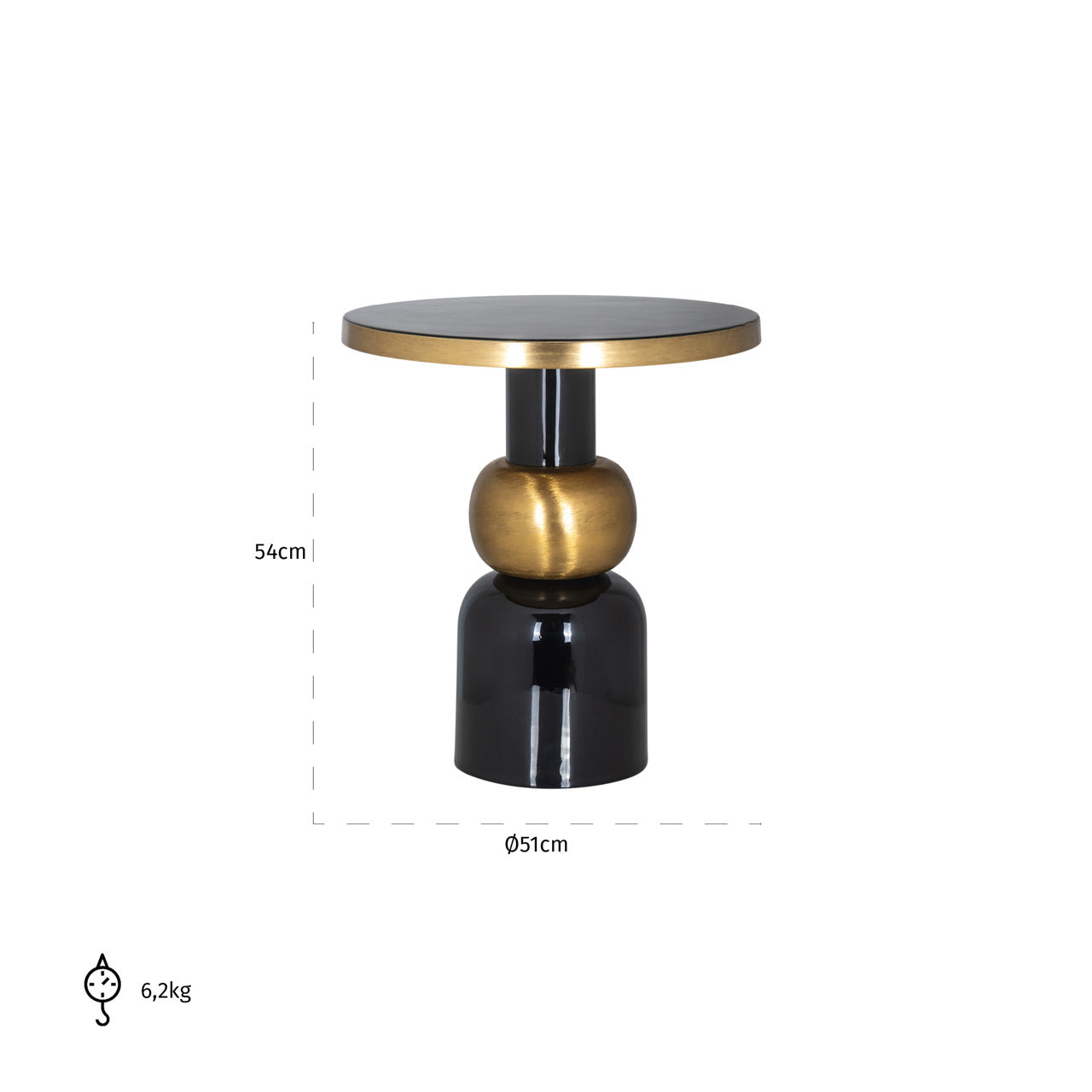 End table Mose black 51Ø