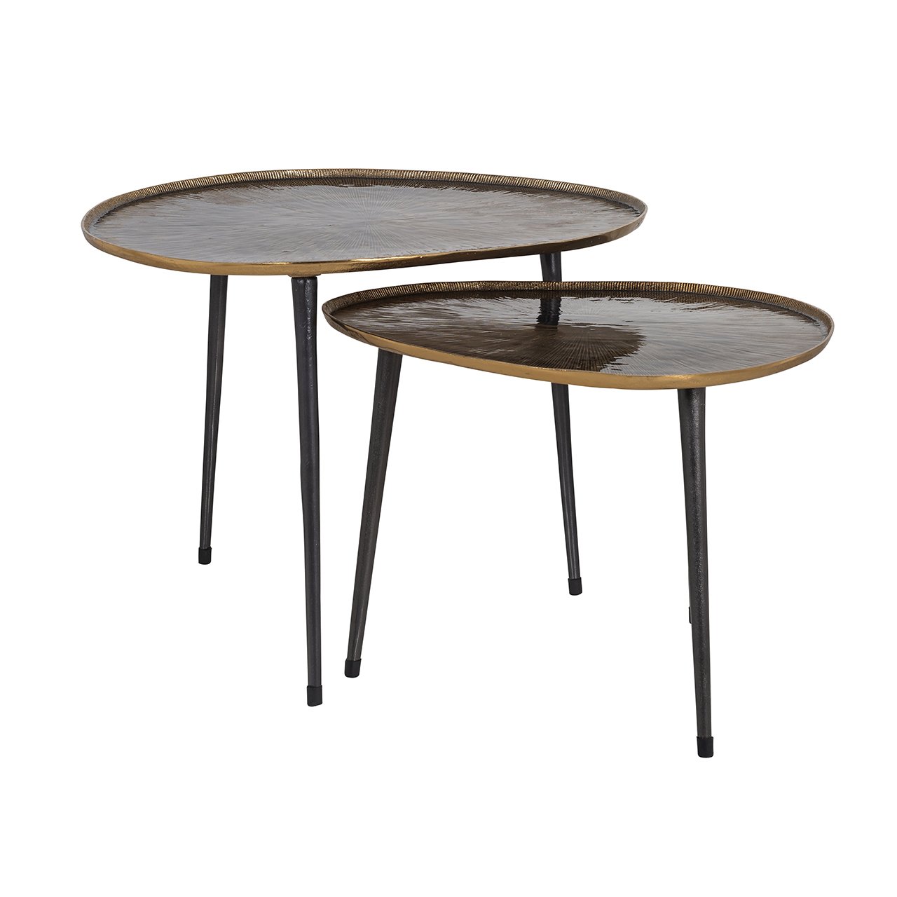 Salontafel Louve set van 2 (Geborsteld Goud)