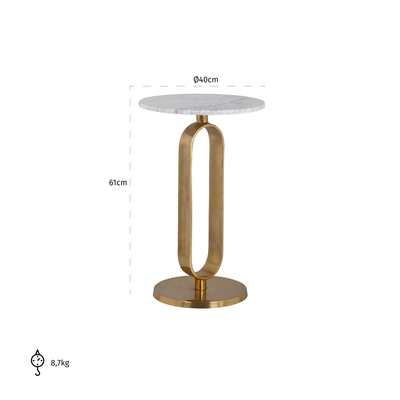 End table Celine brushed gold
