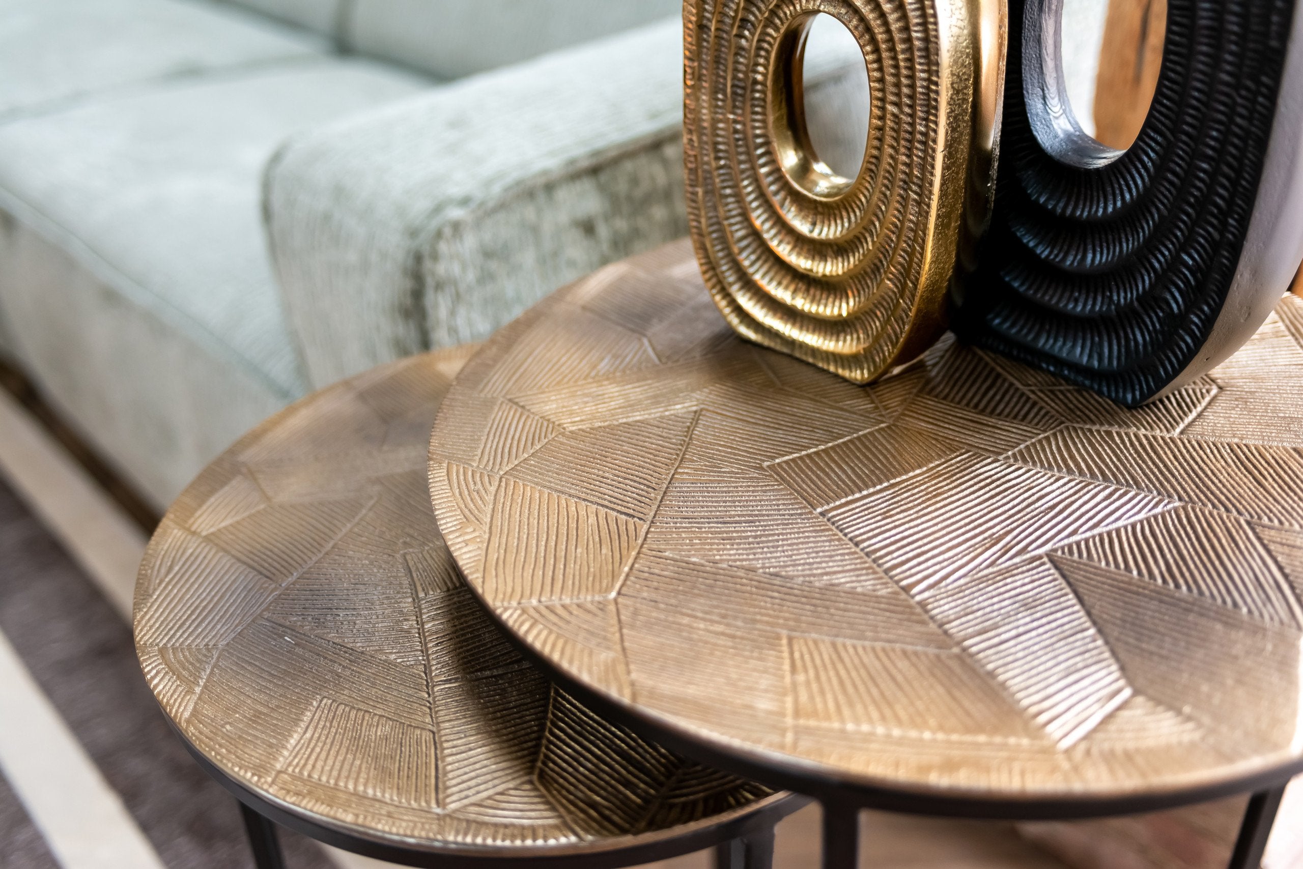 End table Tulum brushed gold (Set of 2)