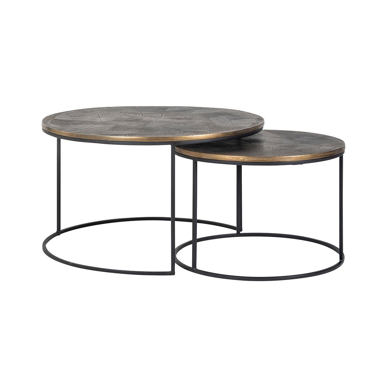 Salontafel Tulum set van 2 (Geborsteld Goud)