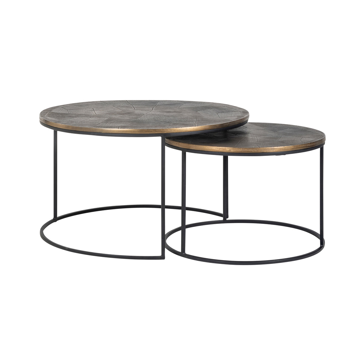 Coffee table Tulum brushed gold (Set of 2)