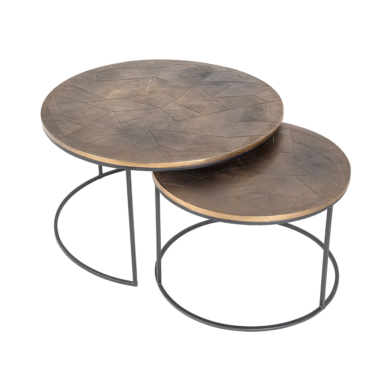 Salontafel Tulum set van 2 (Geborsteld Goud)