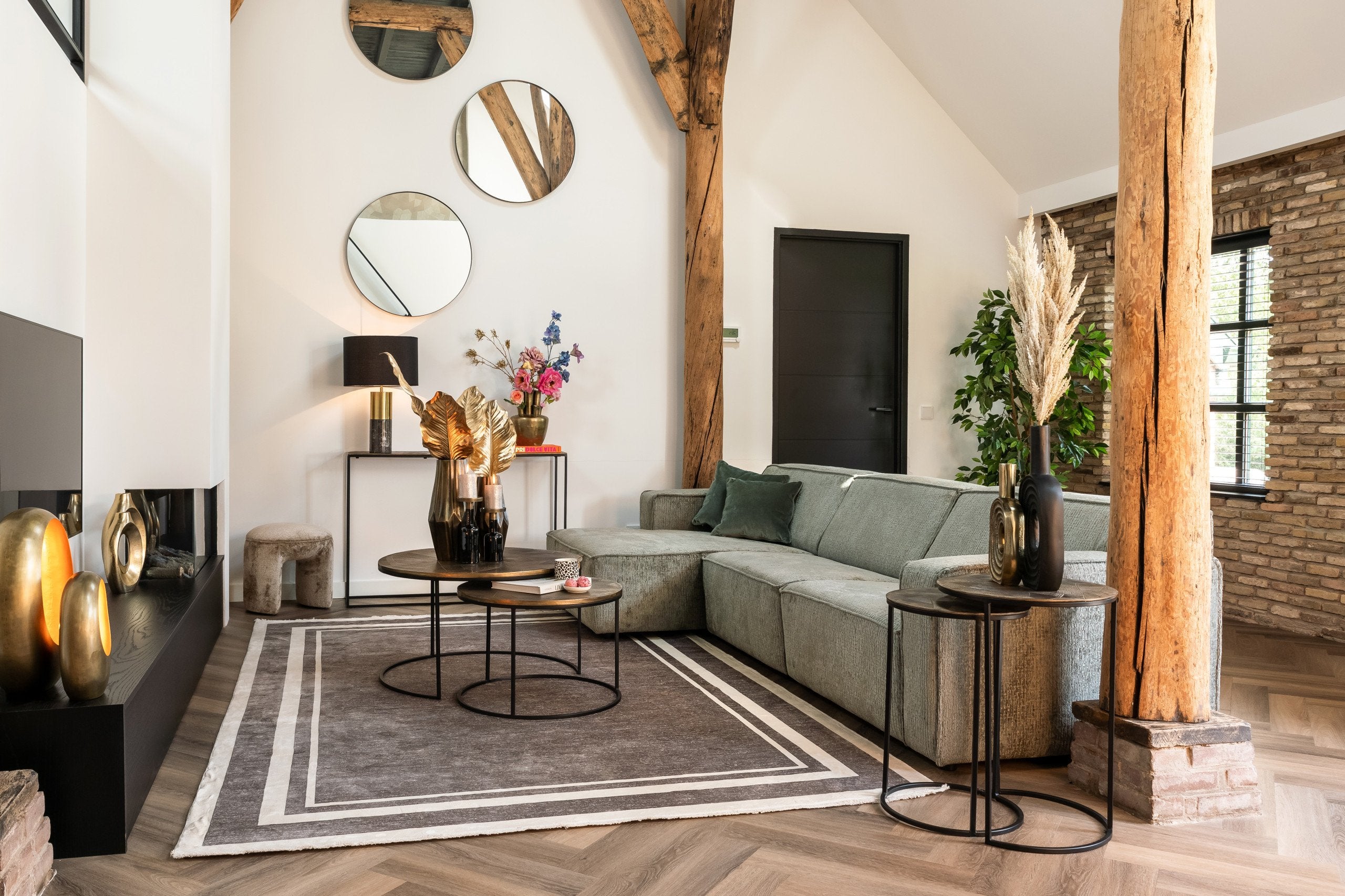 End table Tulum brushed gold (Set of 2)