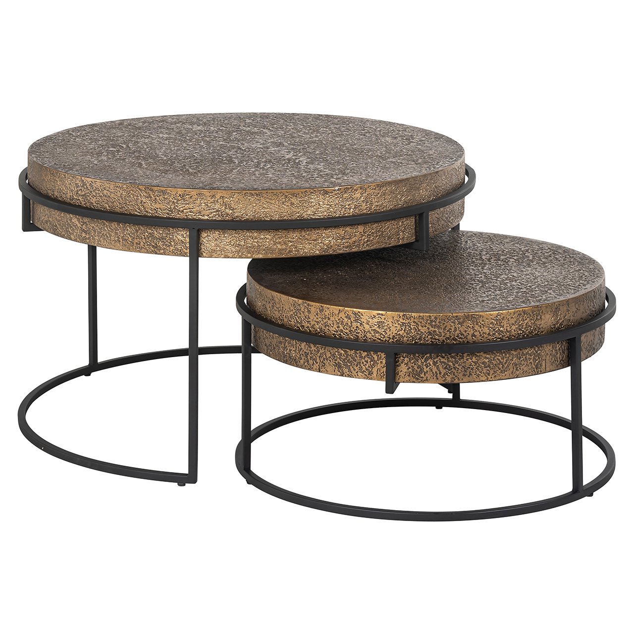 Salontafel Derby set van 2 (Zwart/goud)