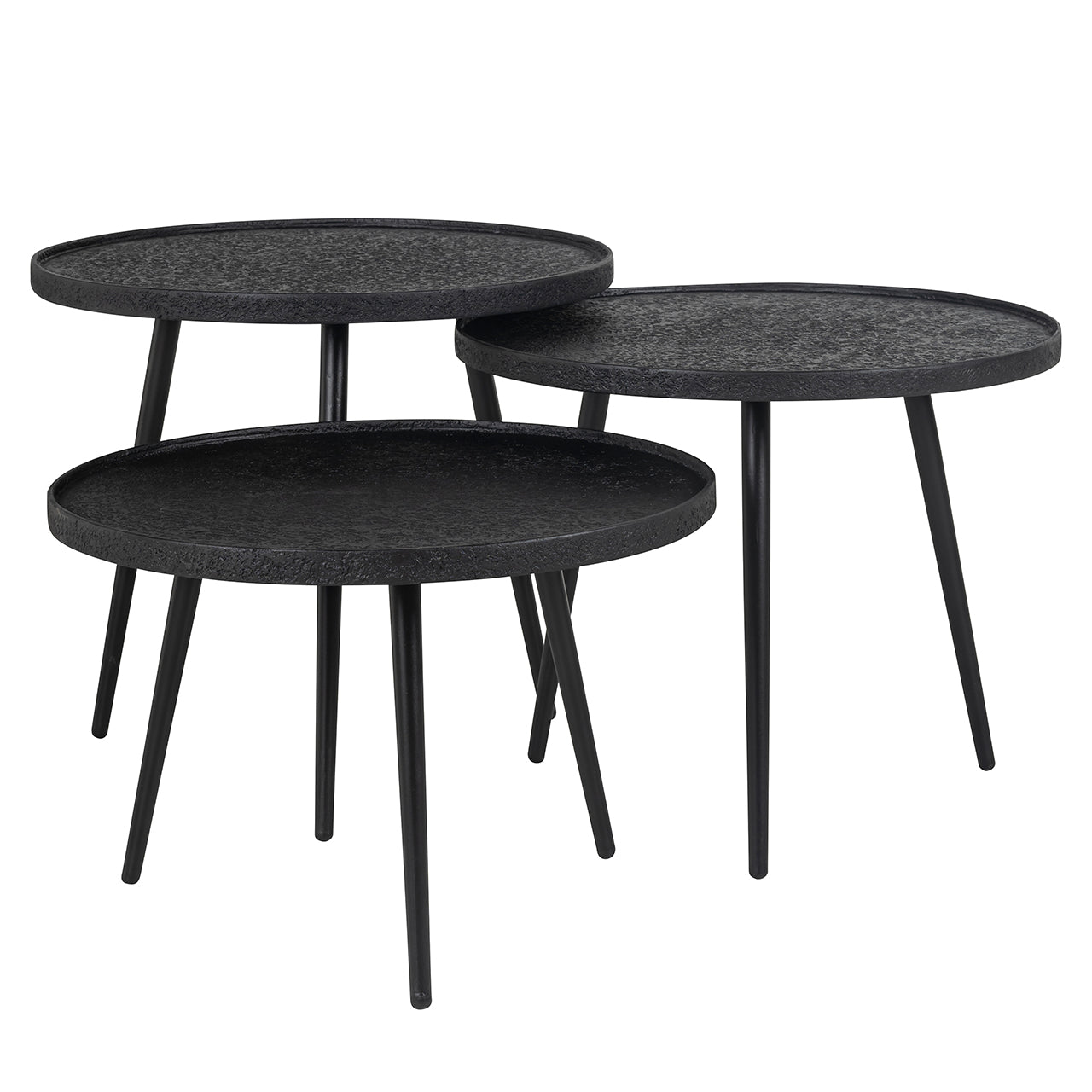 Salontafel Oxford set van 3 (zwart)