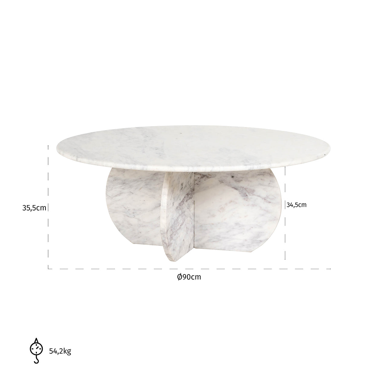 Salontafel Holmes 90Ø (Wit)