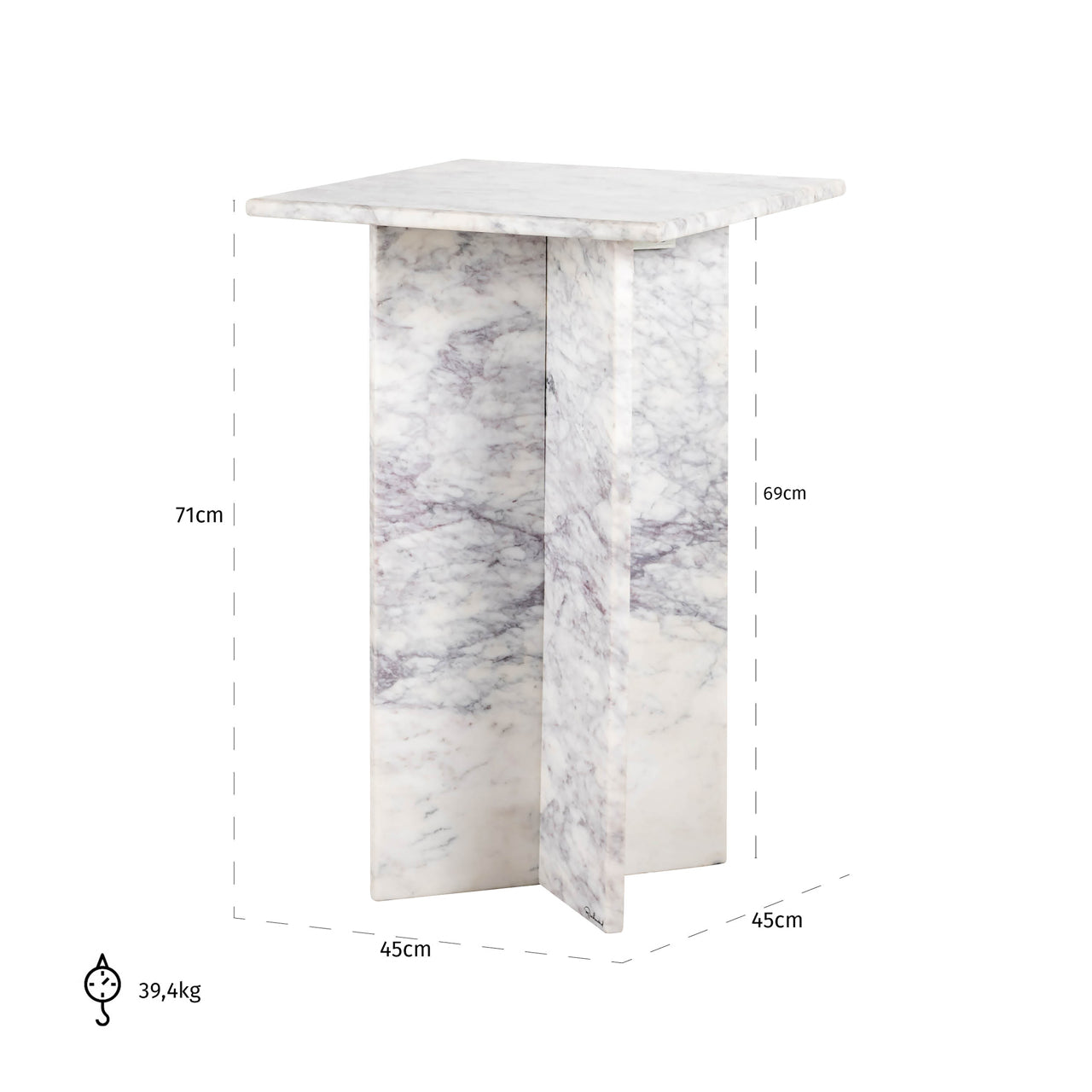 End table Holmes white