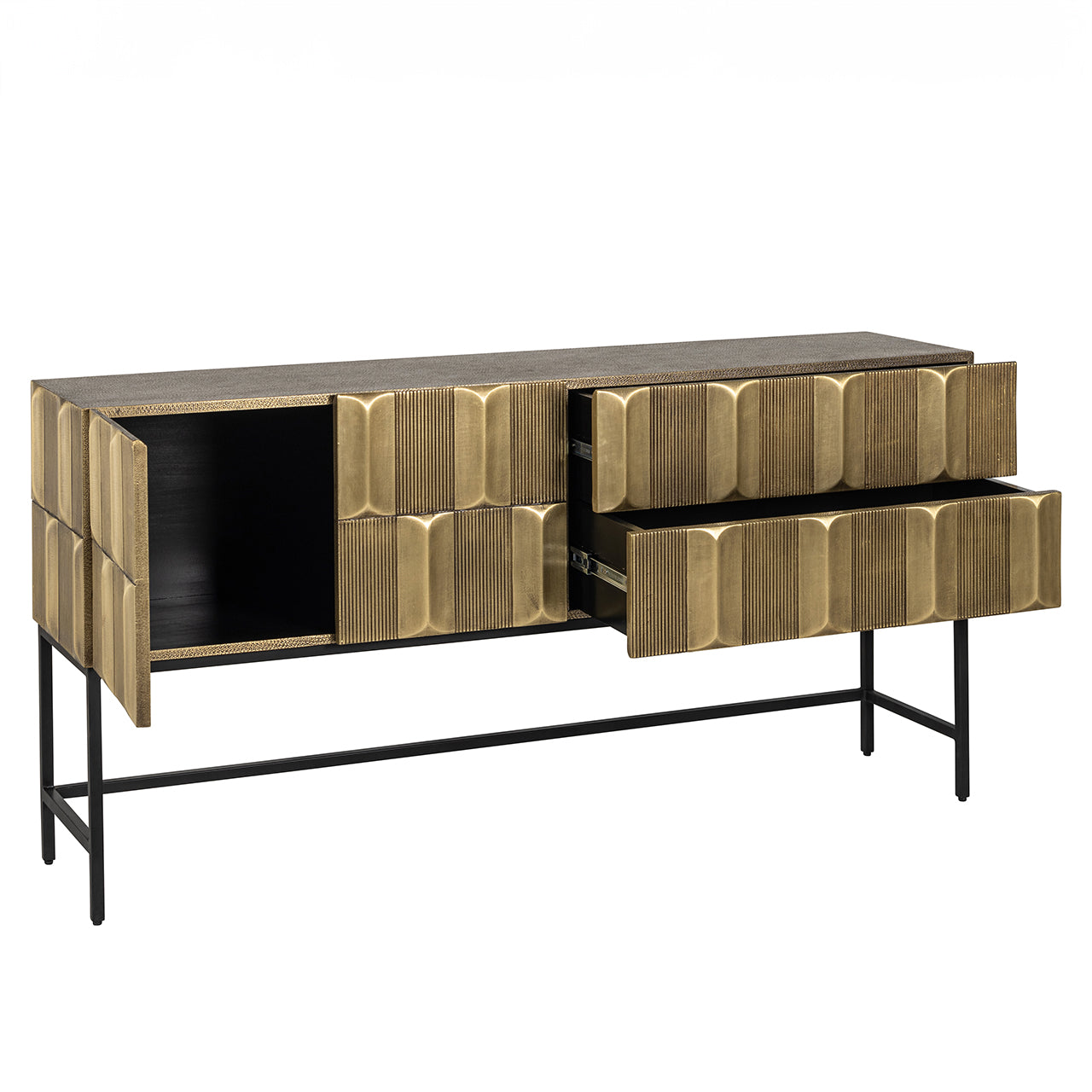 Dressoir Jaxx 2-deurs 2-laden (Zwart/goud)