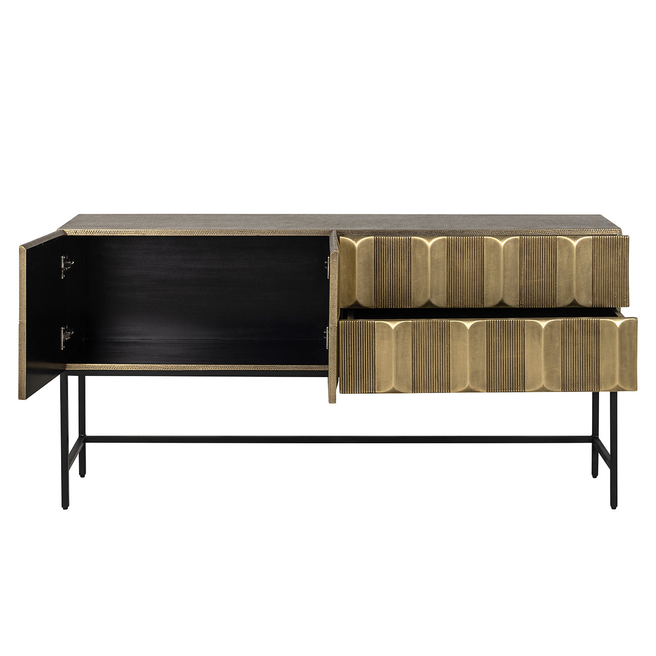 Dressoir Jaxx 2-deurs 2-laden (Zwart/goud)