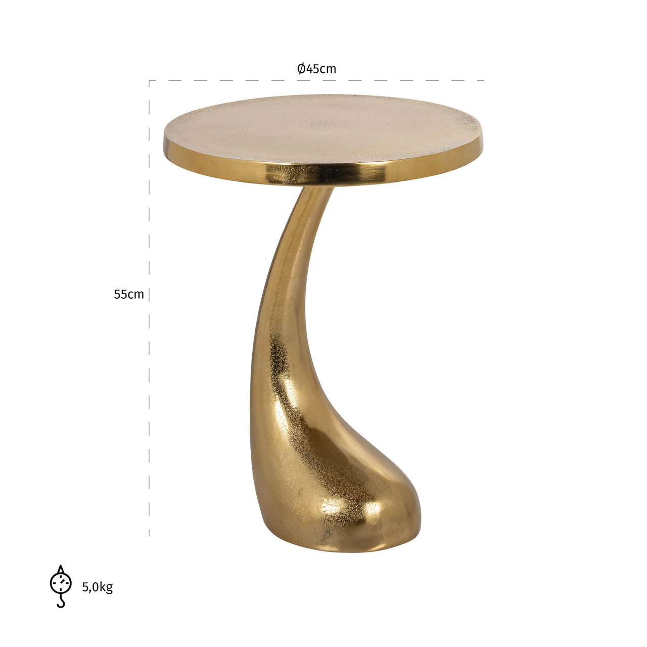End table Dolphin gold