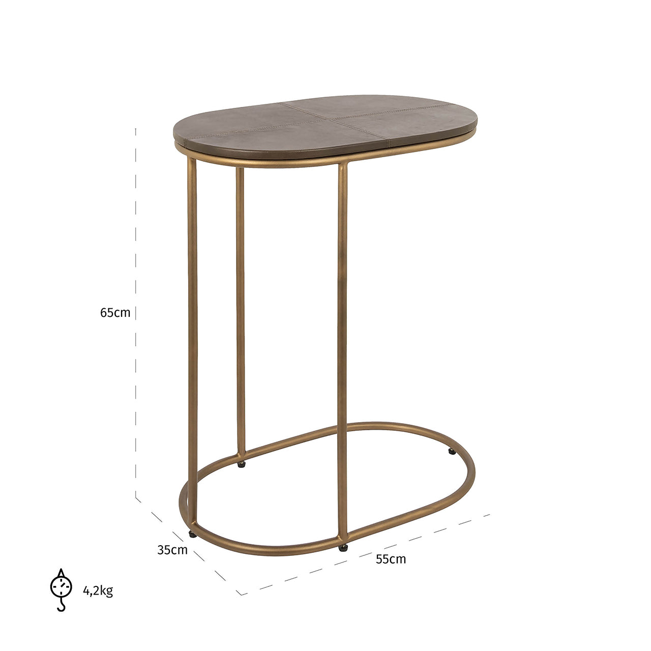 Bijzettafel Zillon (bruin)