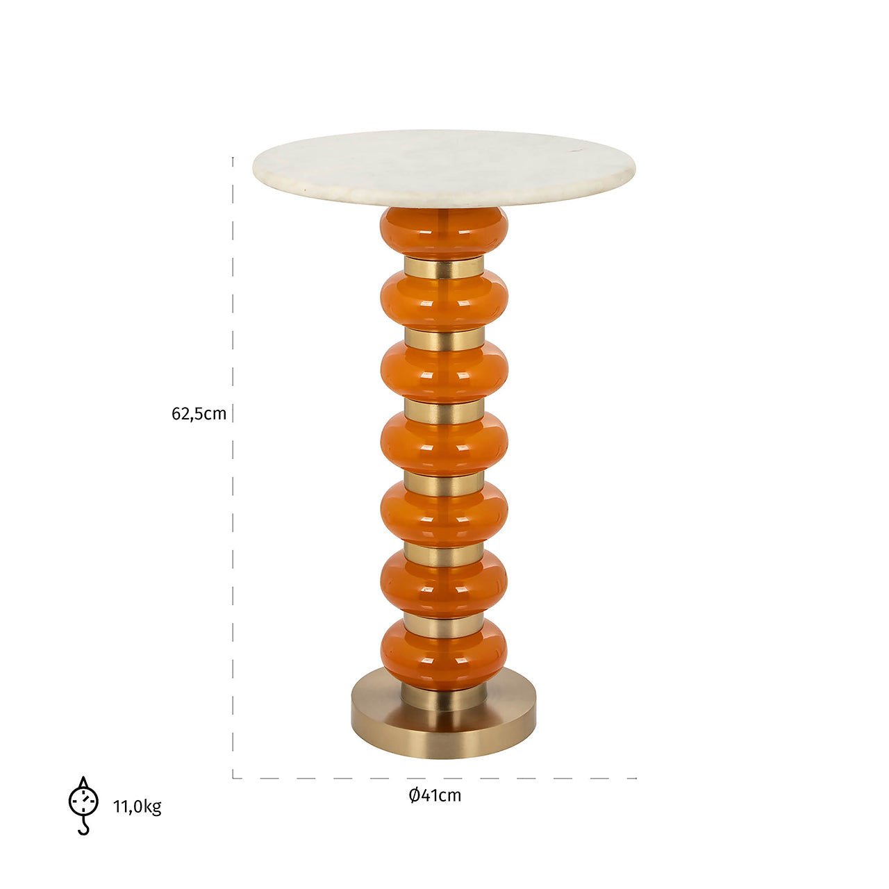 Bijzettafel Barbara oranje