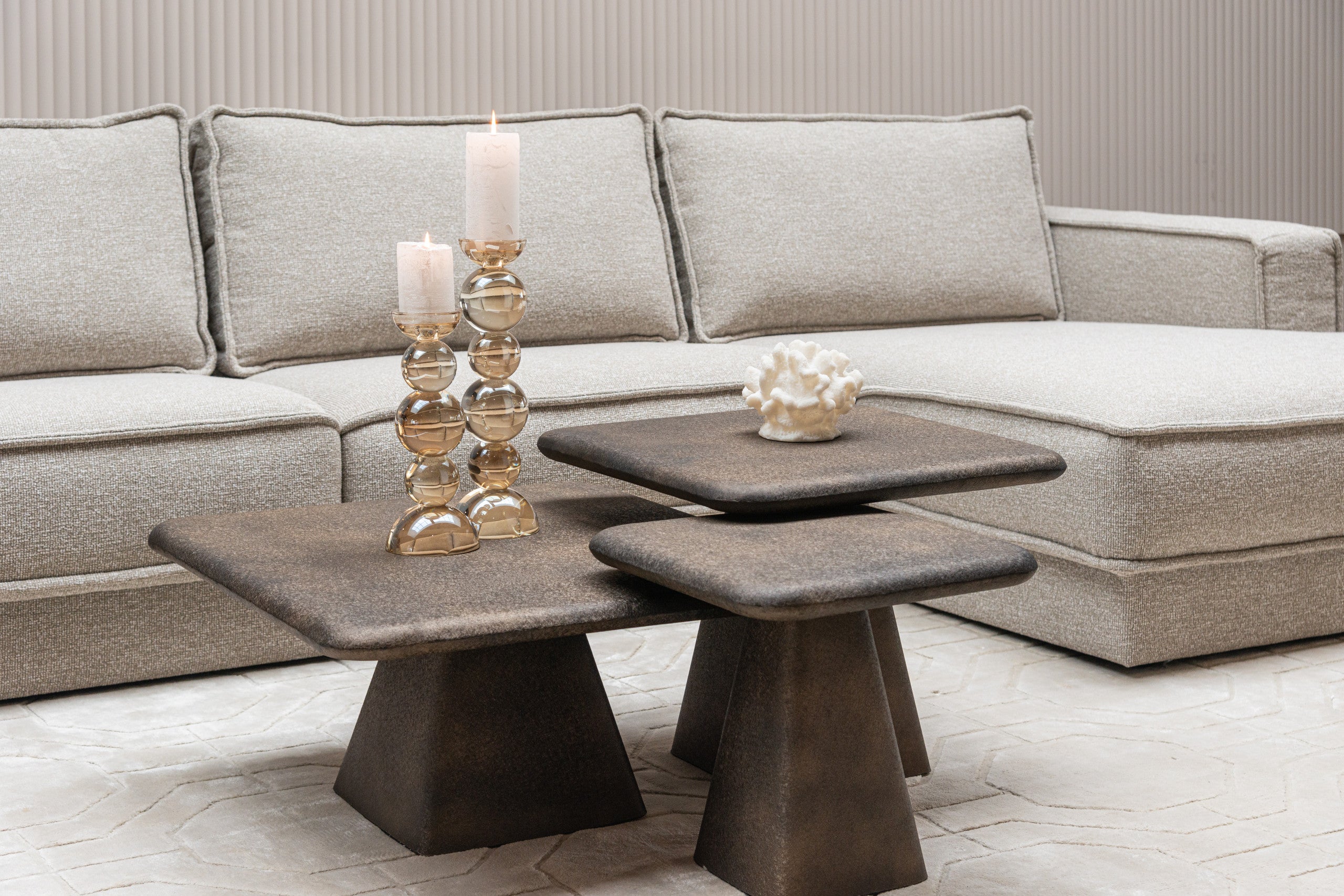 Coffee table Marlie gold (Set of 3)