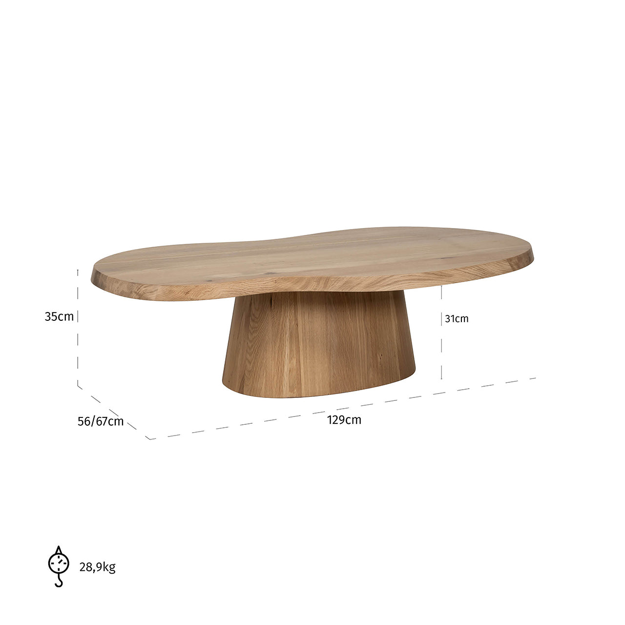 Salontafel Riva (Natuurlijk eiken)