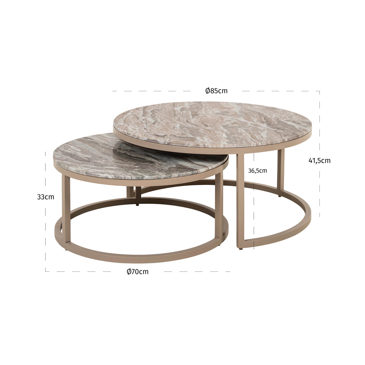 Coffee table Fairfax clay (Set of 2)