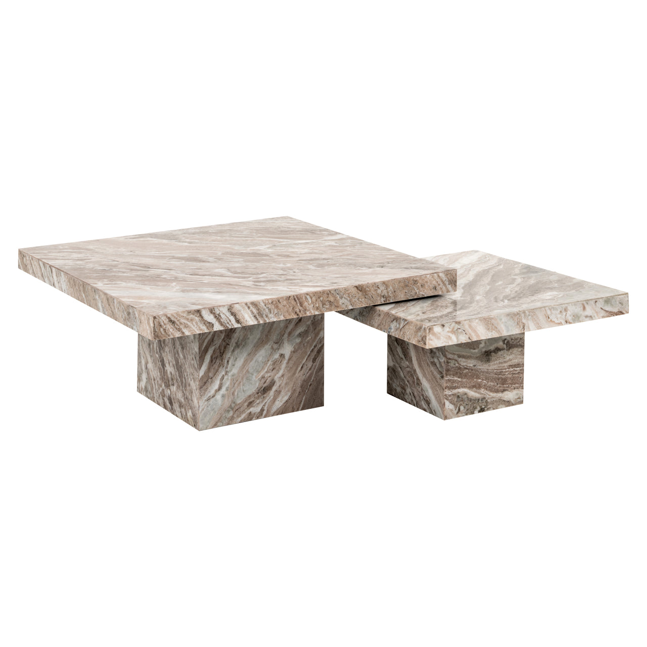 Coffee table Rashford Blush beige (Set of 2)
