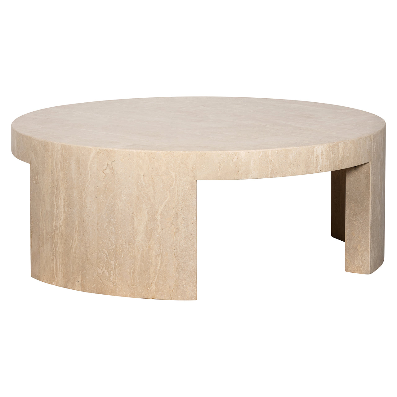 Salontafel rond Biltmore Italiaans travertijn (beige)