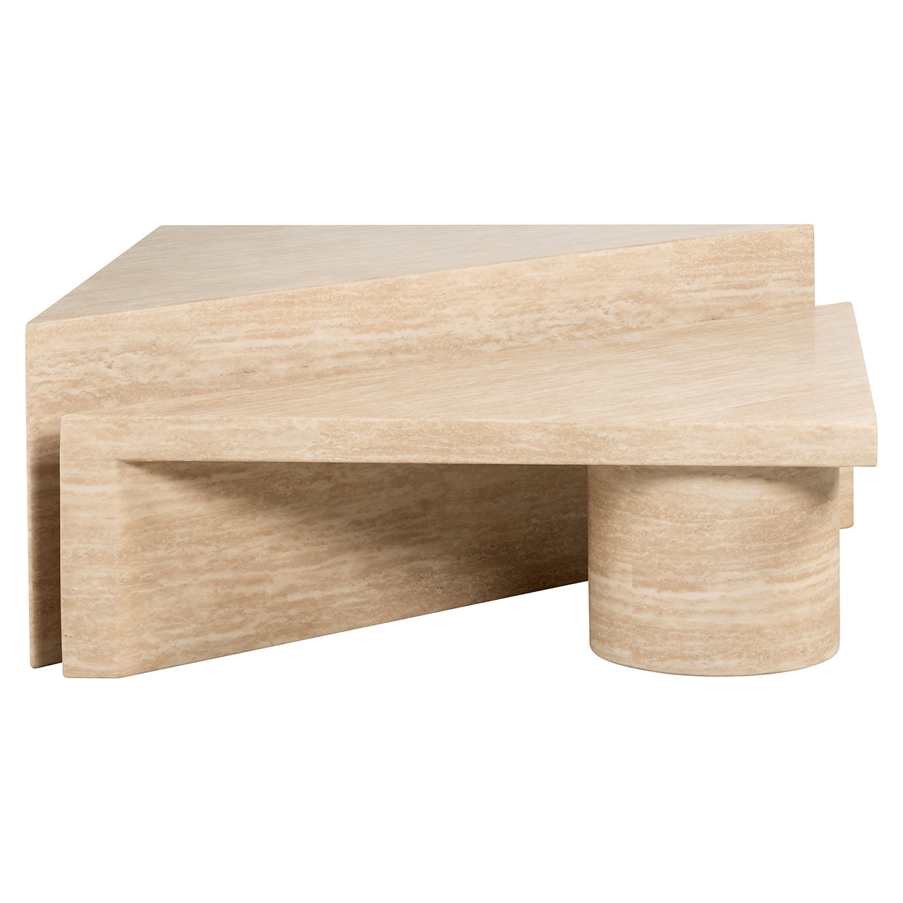 Salontafel Fictus set van 2 imitatie travertijn (beige)