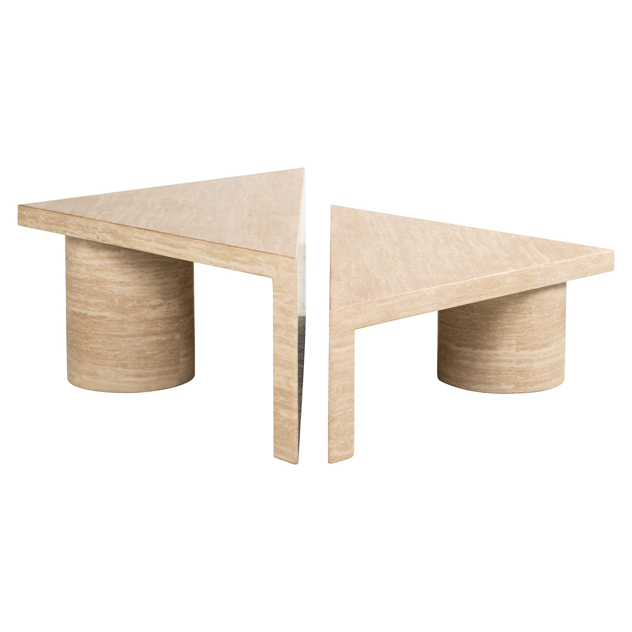 Salontafel Fictus set van 2 imitatie travertijn (beige)
