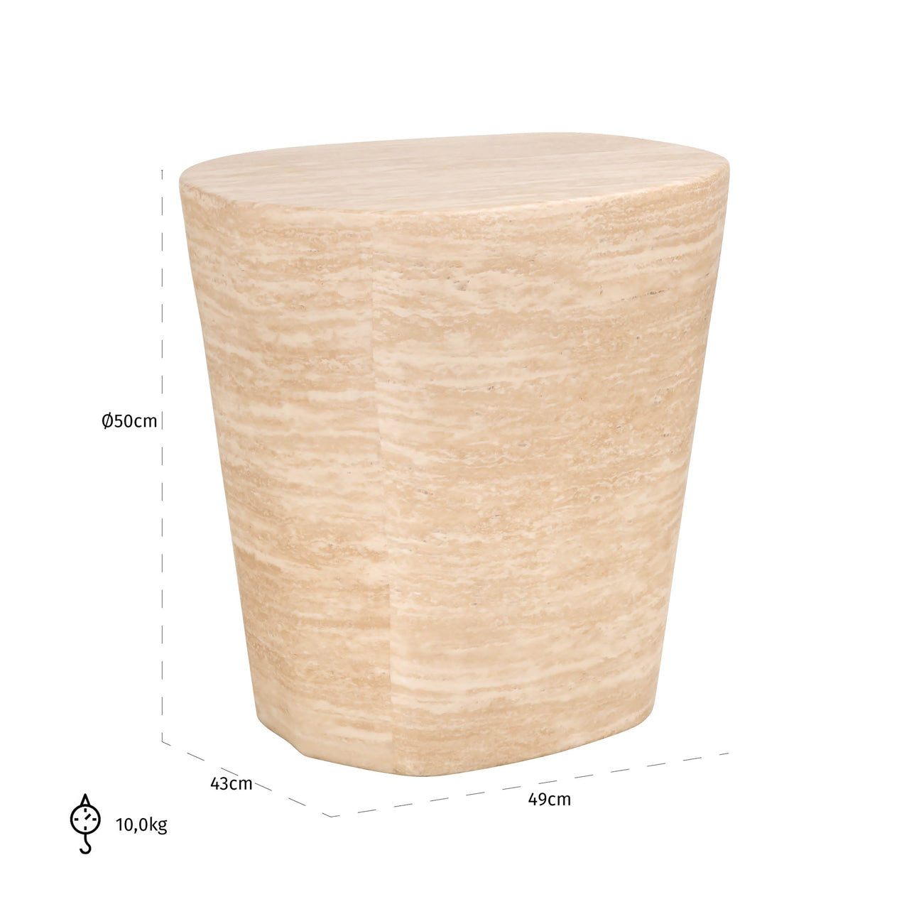 End table Fictus beige