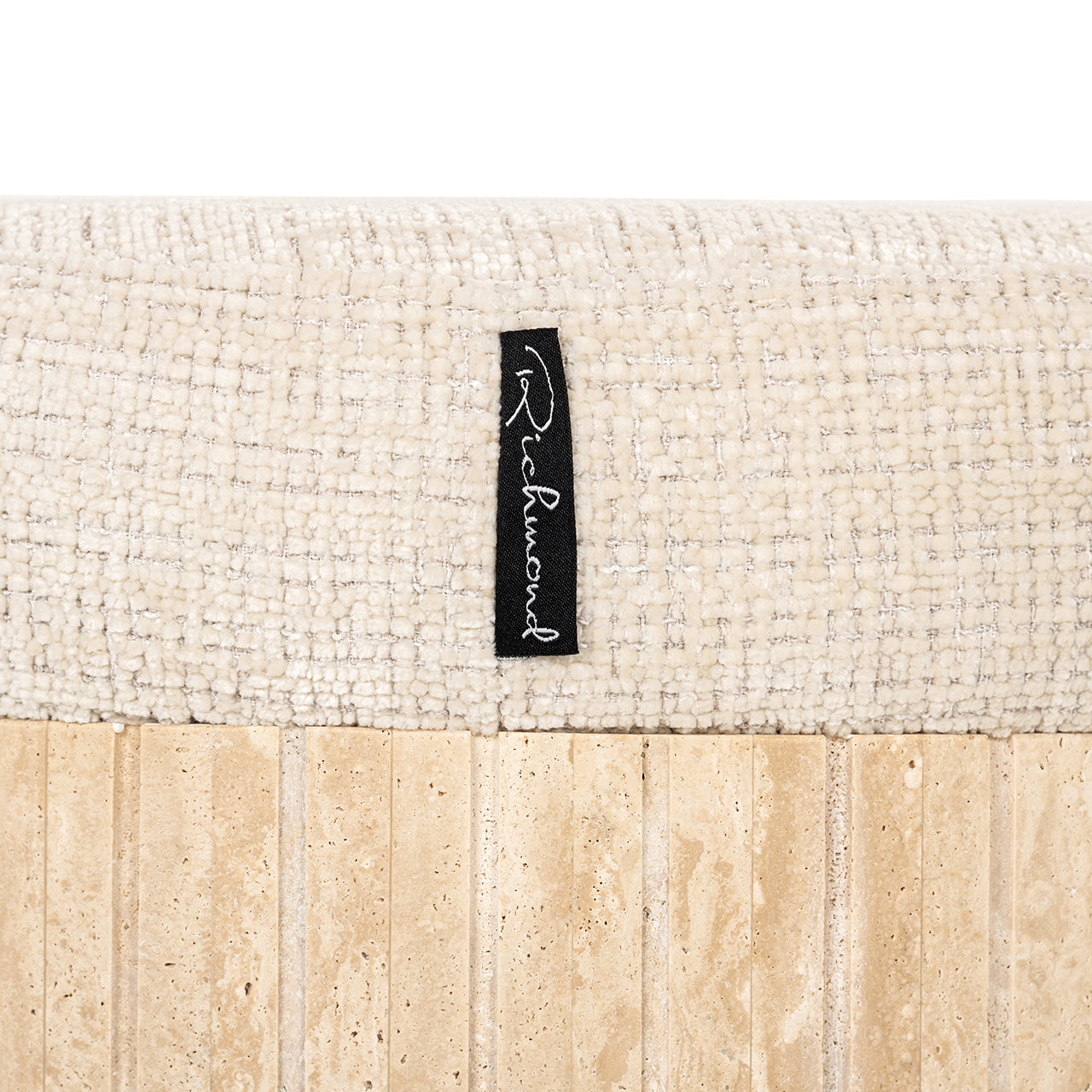 Poef Gallice naturel beige travertijn (Beige)