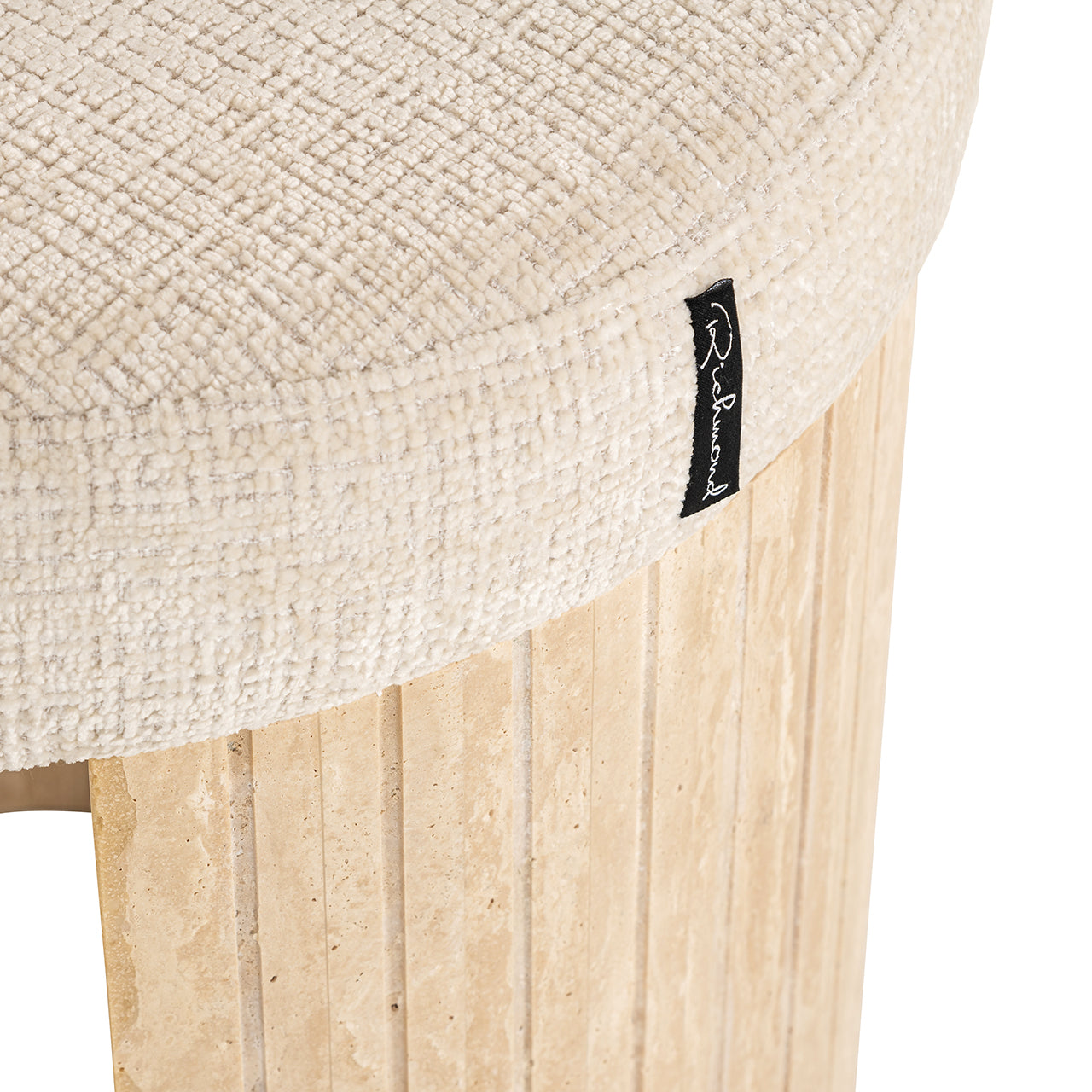 Poef Gallice naturel beige travertijn (Beige)