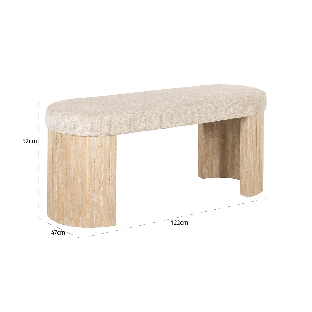 Bank Gallice naturbeiger Travertin (Beige)
