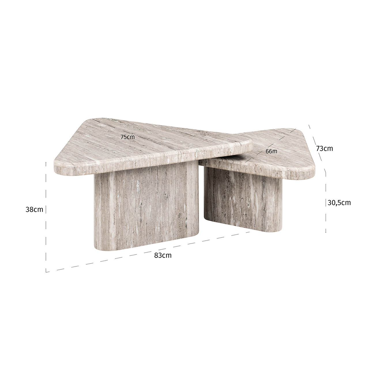 Salontafel Dwayne set van 2 (zand)