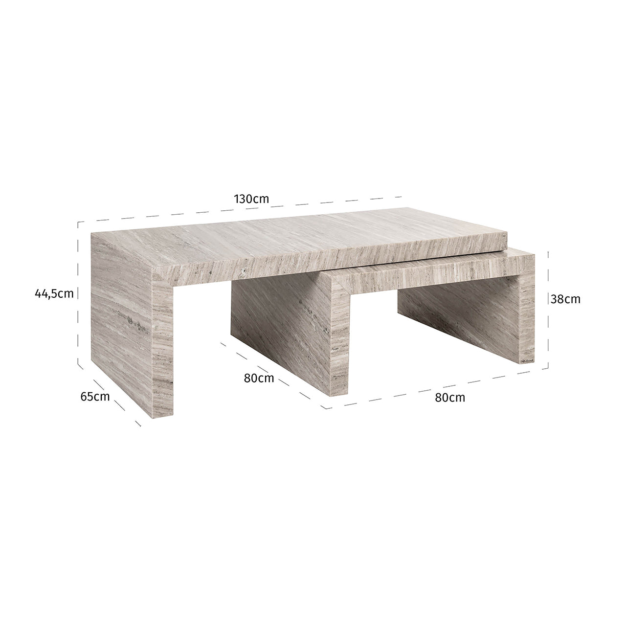 Salontafel Novaz set van 2 (zand)