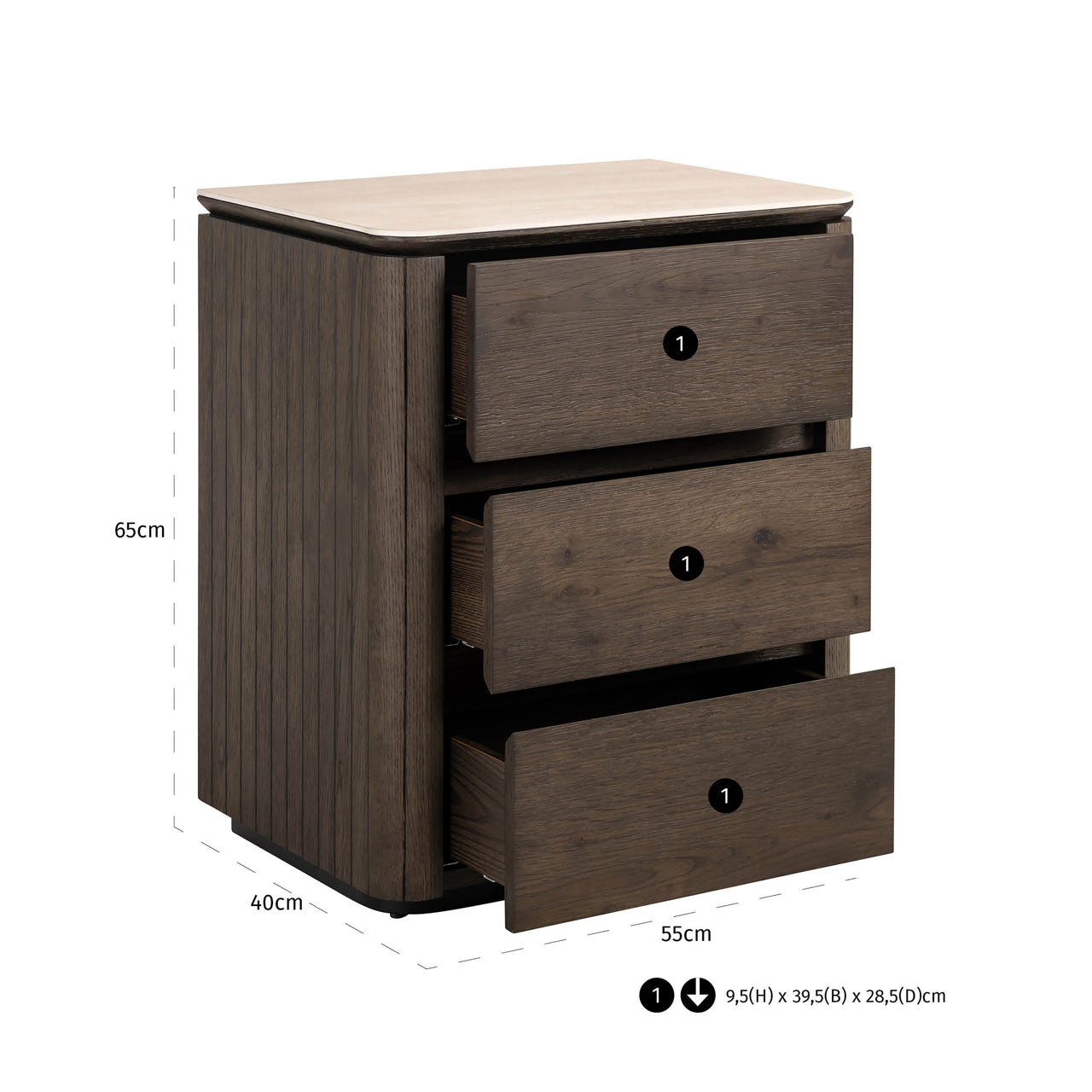 Nightstand Ritz brown