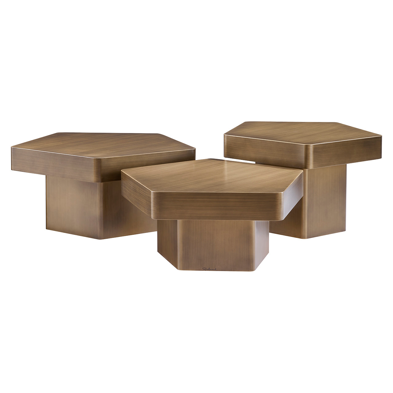 Salontafel Hexa set van 3 (Geborsteld Goud)