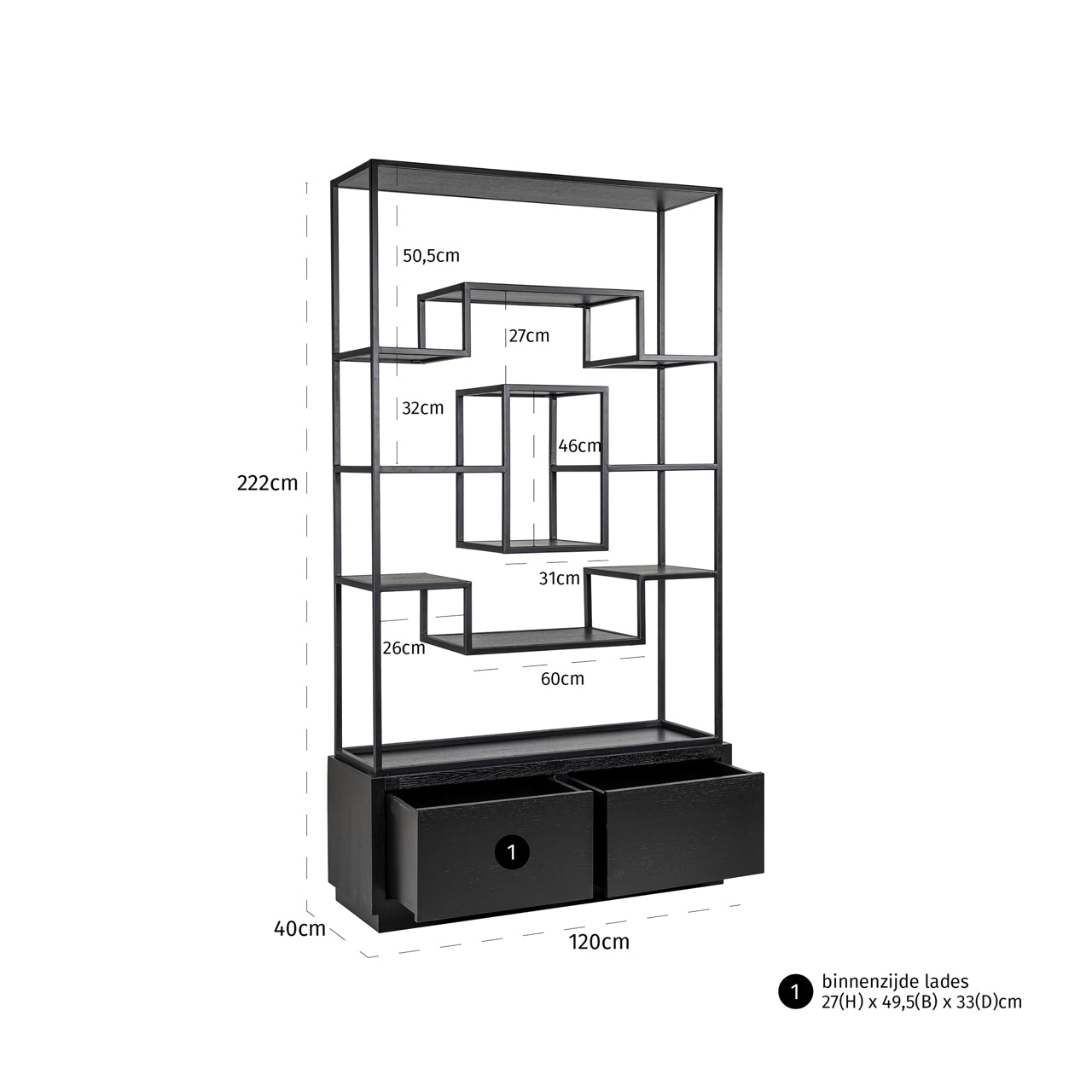 Display cabinet Bonvoy black