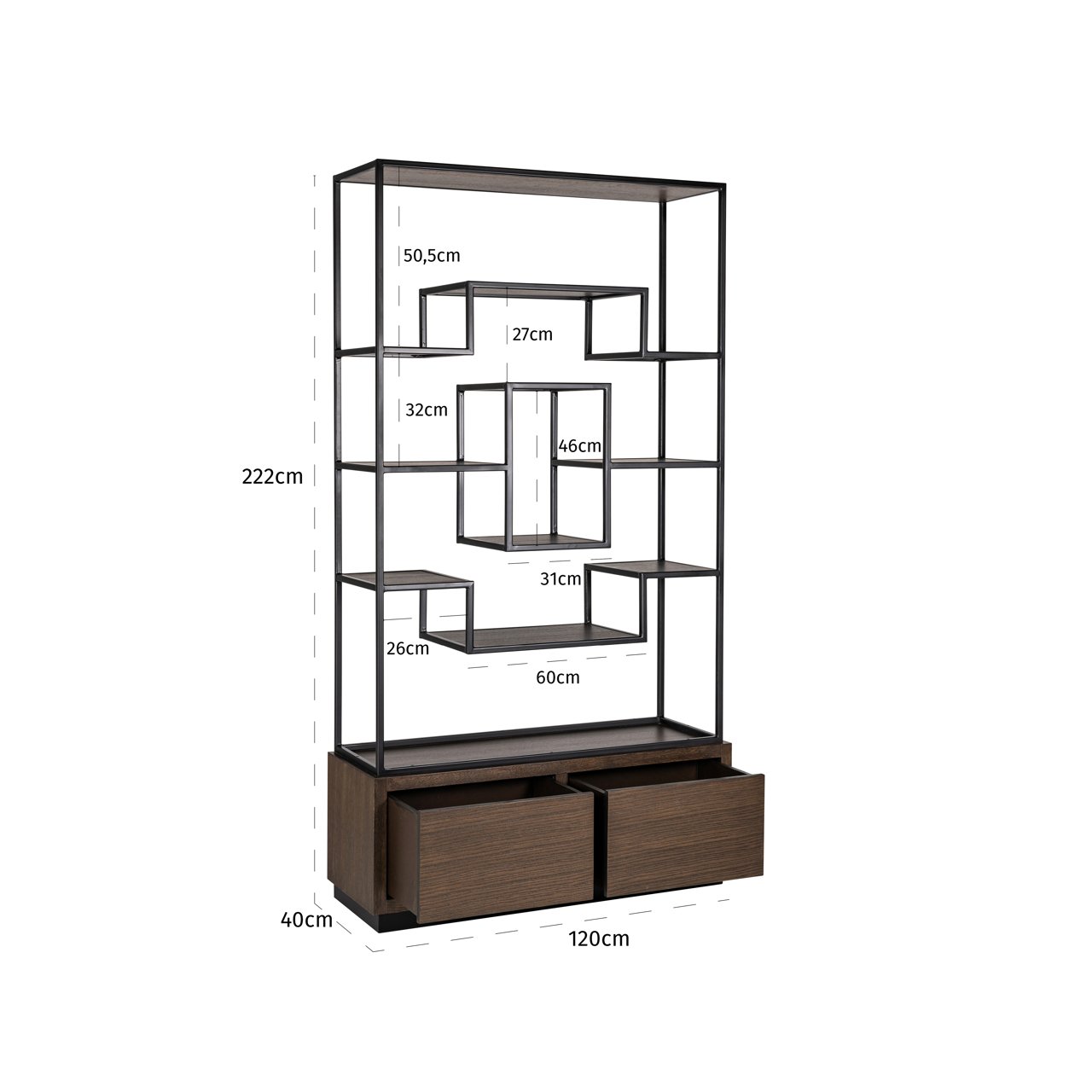 Display cabinet Bonvoy brown