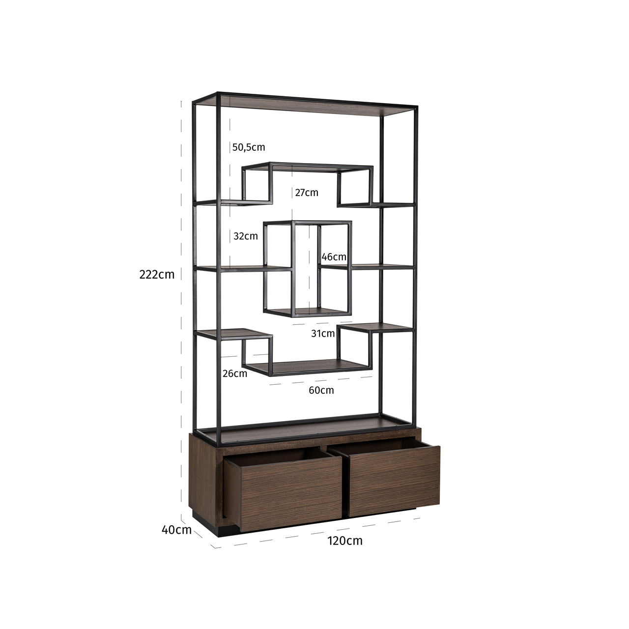 Display cabinet Bonvoy brown