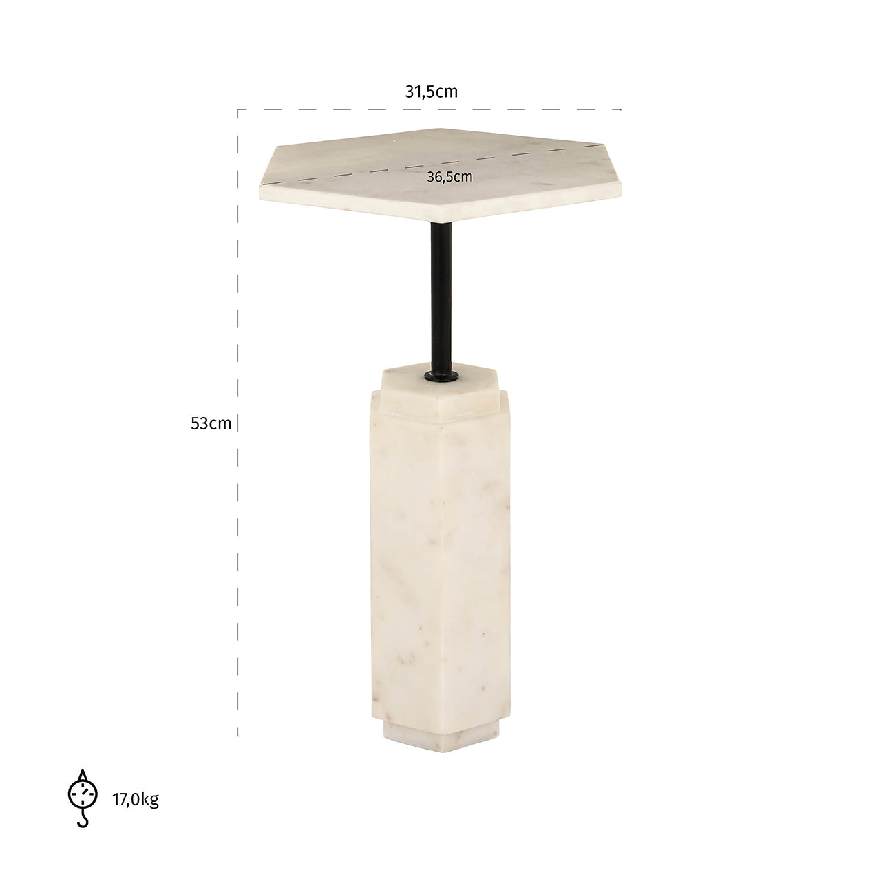 End table Lilitha (Black/white)