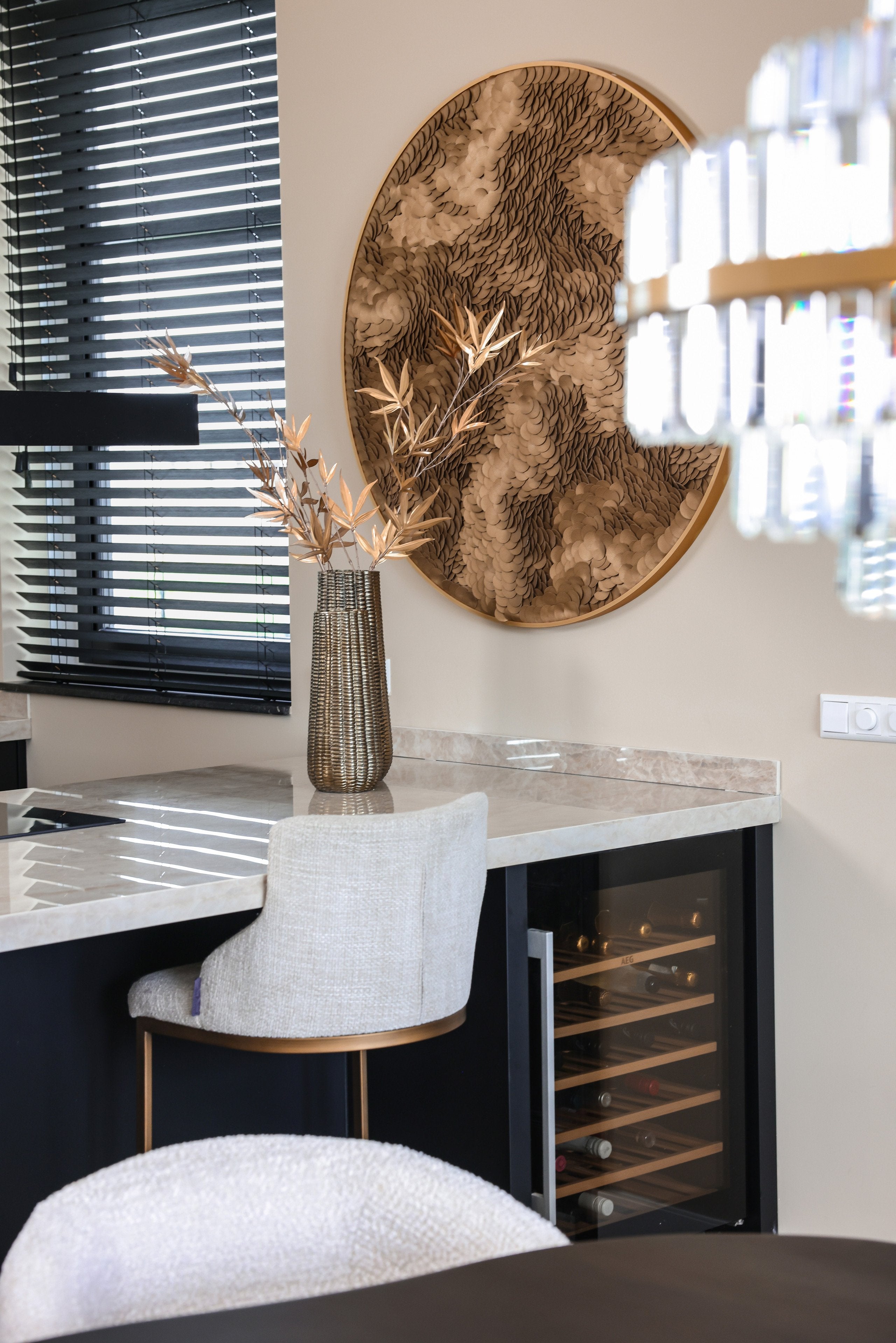 Vase Loran brushed gold large