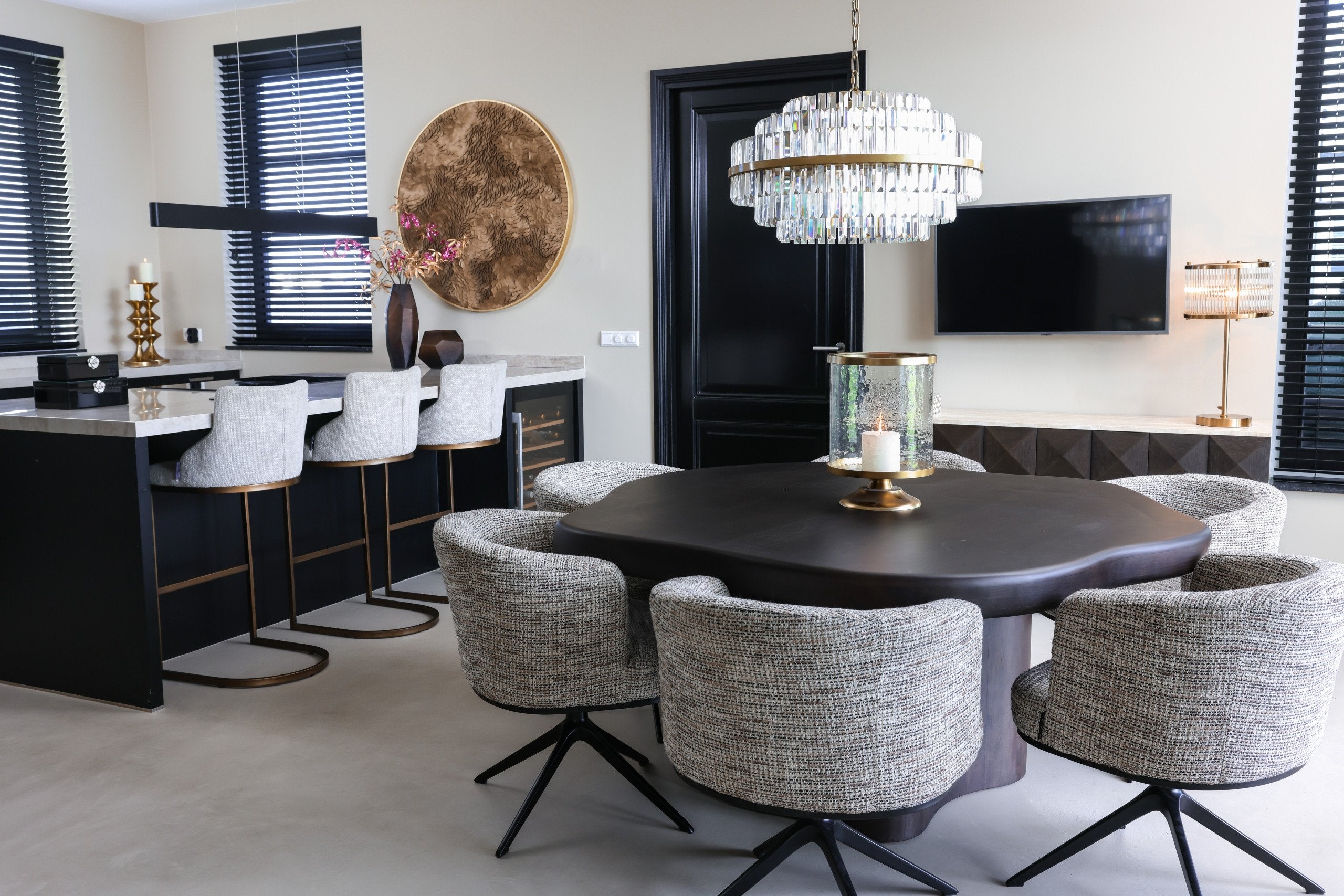 Table lamp Loiza brushed gold