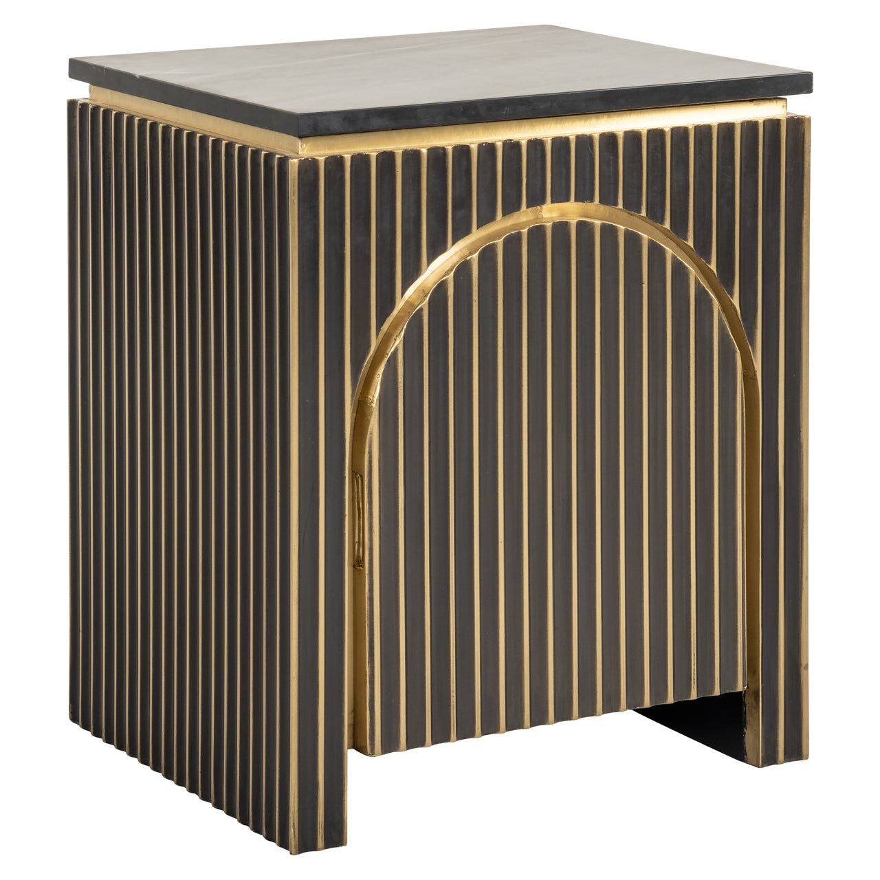 Nightstand Les Arcs brushed gold