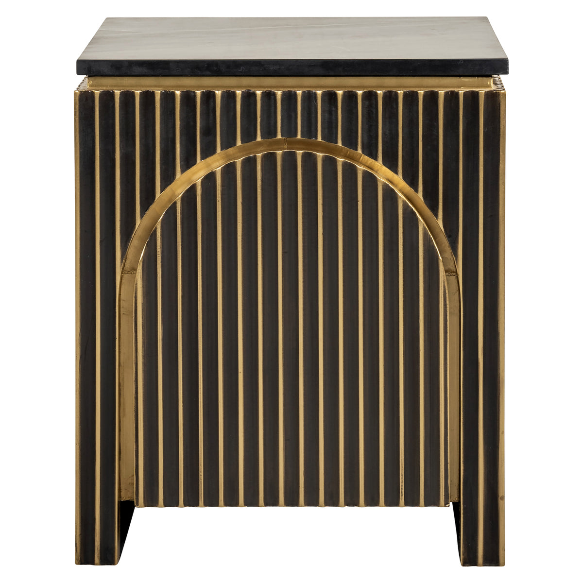 Nightstand Les Arcs brushed gold