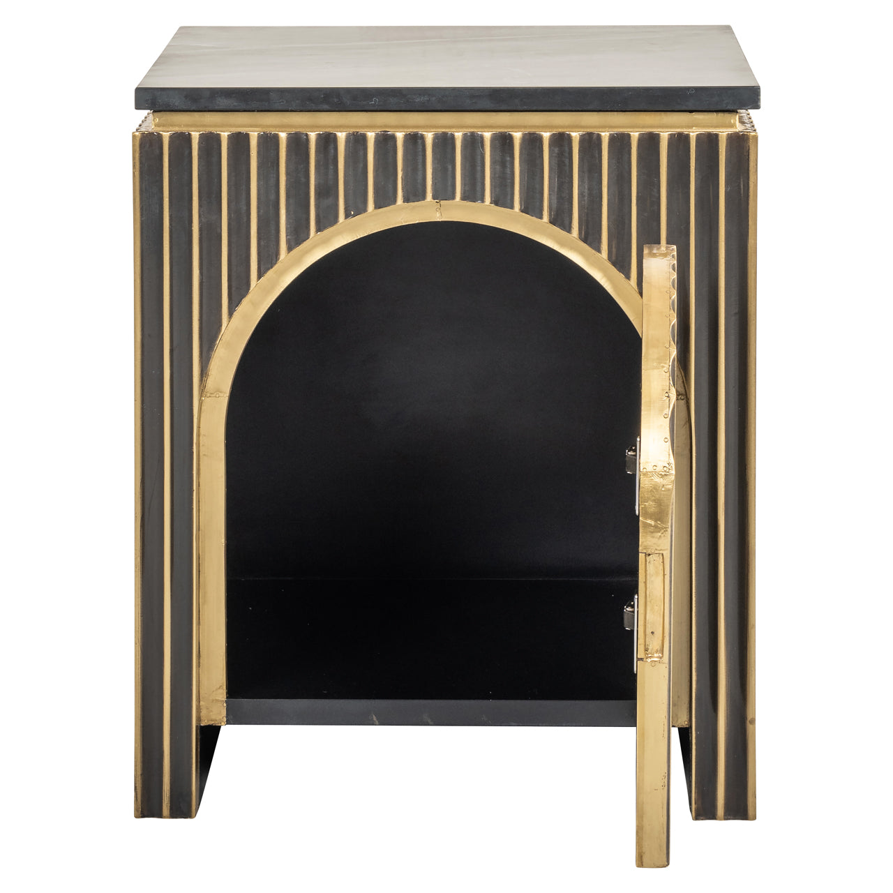Nightstand Les Arcs brushed gold