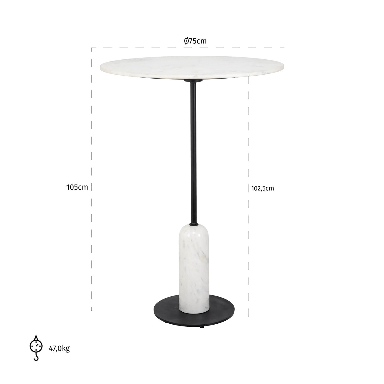 Bar table Jagger 75Ø