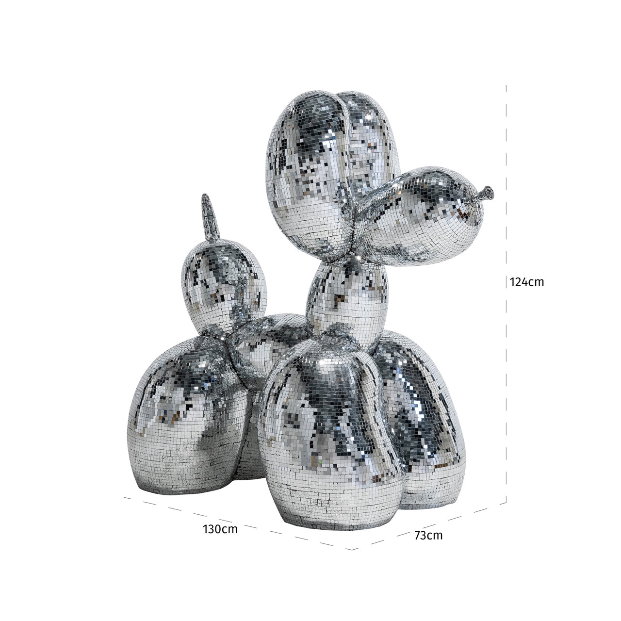 Decorative object Dog silver large