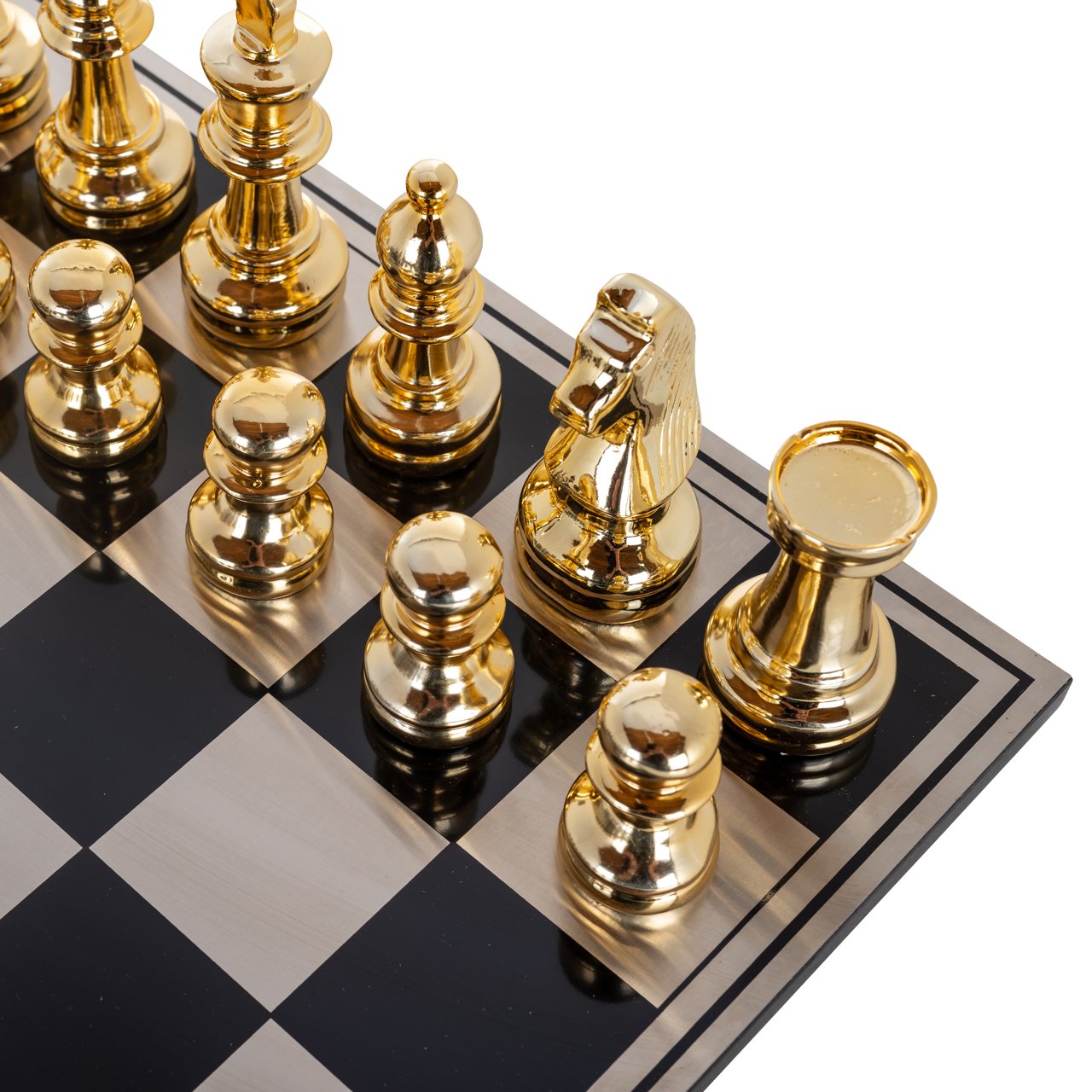 Decorative game Saray black/gold chessboard