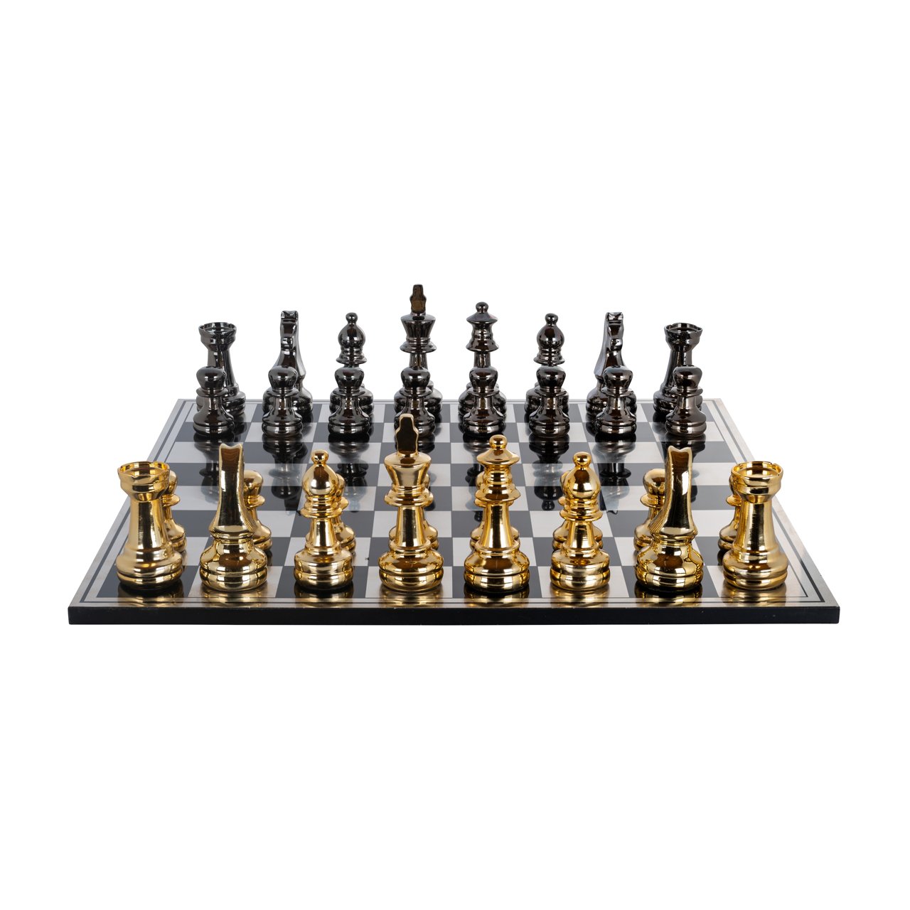 Decorative game Saray black/gold chessboard